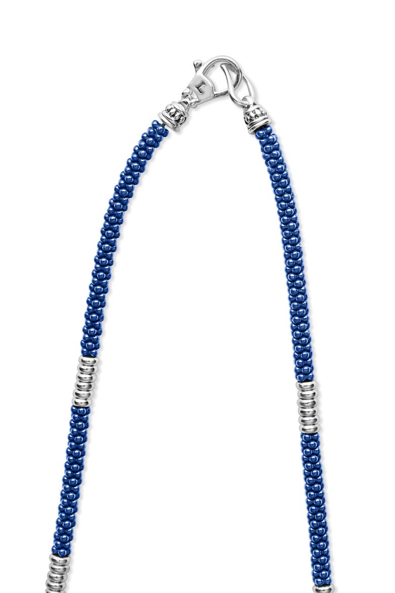 Blue Caviar Ceramic Beaded Necklace, Alternate, color, BLUE
