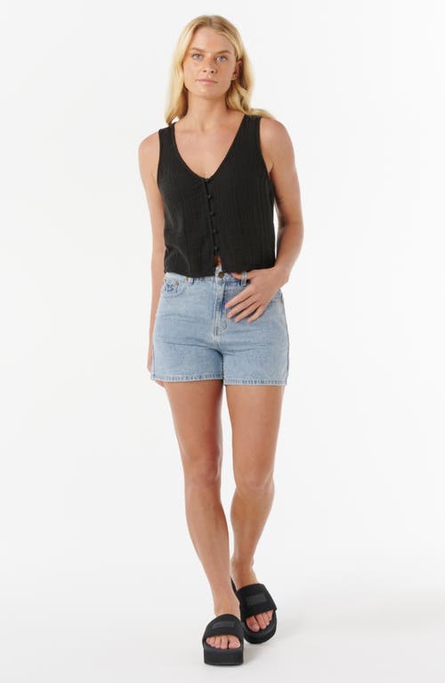 Rip Curl Premium Surf Cotton Crop Tank In Black