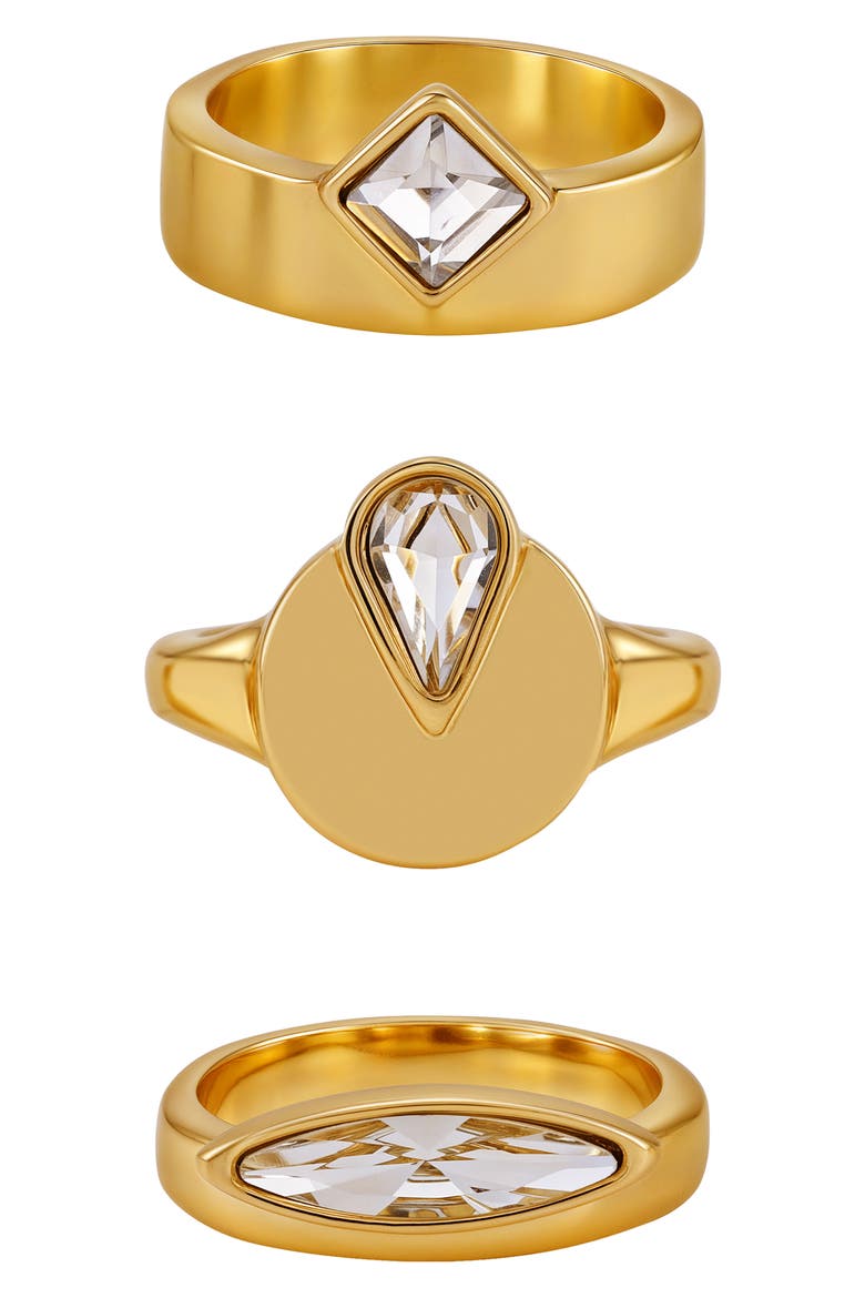 Trio Assorted 3-Pack Ring Set, Main, color, GOLD TONE