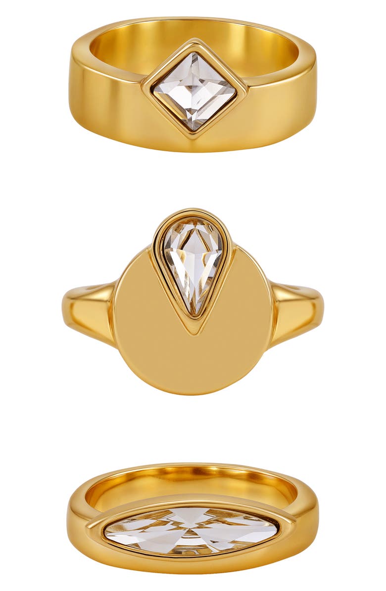Vince Camuto Trio Assorted 3-Pack Ring Set, Main, color, Gold Tone