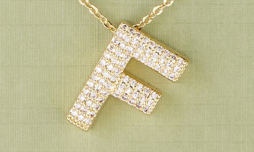 Leith Pavé Cubic Zirconia Initial Pendant Necklace In Gold