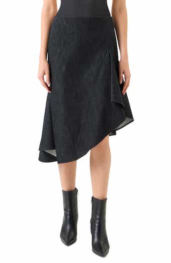 Asymmetric Denim Skirt