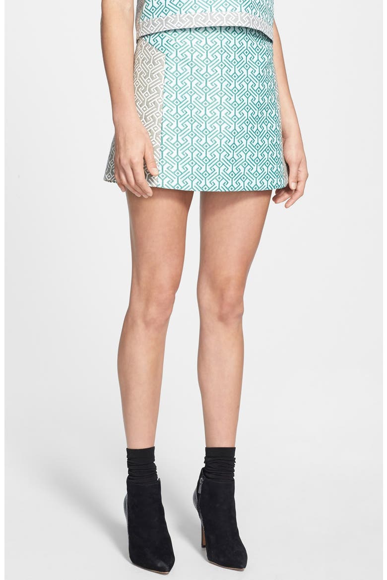 Colorblock Jacquard Skirt (Nordstrom Exclusive), Main, color, MINT