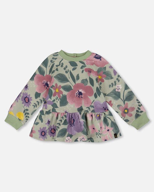 Deux Par Deux Stretch Fleece Sweatshirt In Green