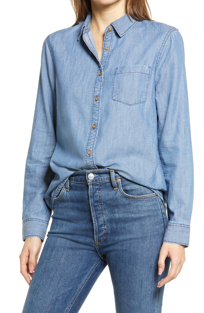 Caslon<sup>®</sup> Easy Button-Up Shirt, Main, color, 