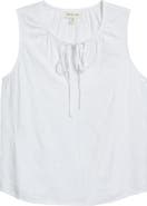 Cloth & Stone Floral Embroidered Split Neck Tank