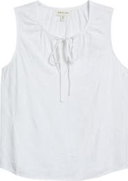 Cloth & Stone Floral Embroidered Split Neck Tank