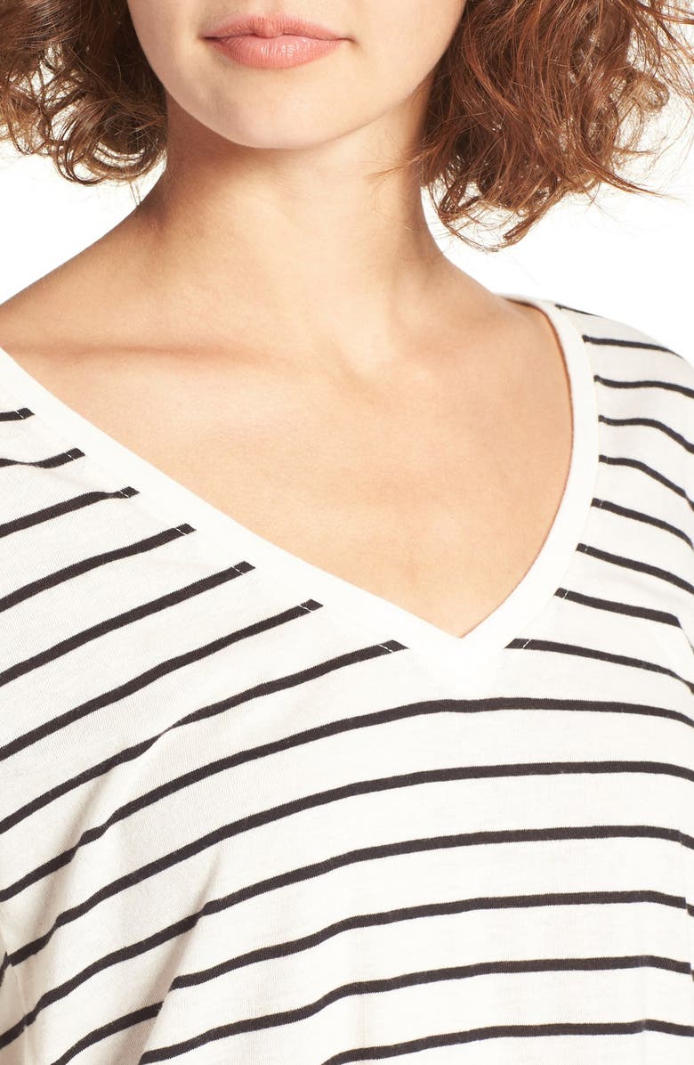 BP. V-Neck Long Sleeve Stripe Tee, Alternate, color, 