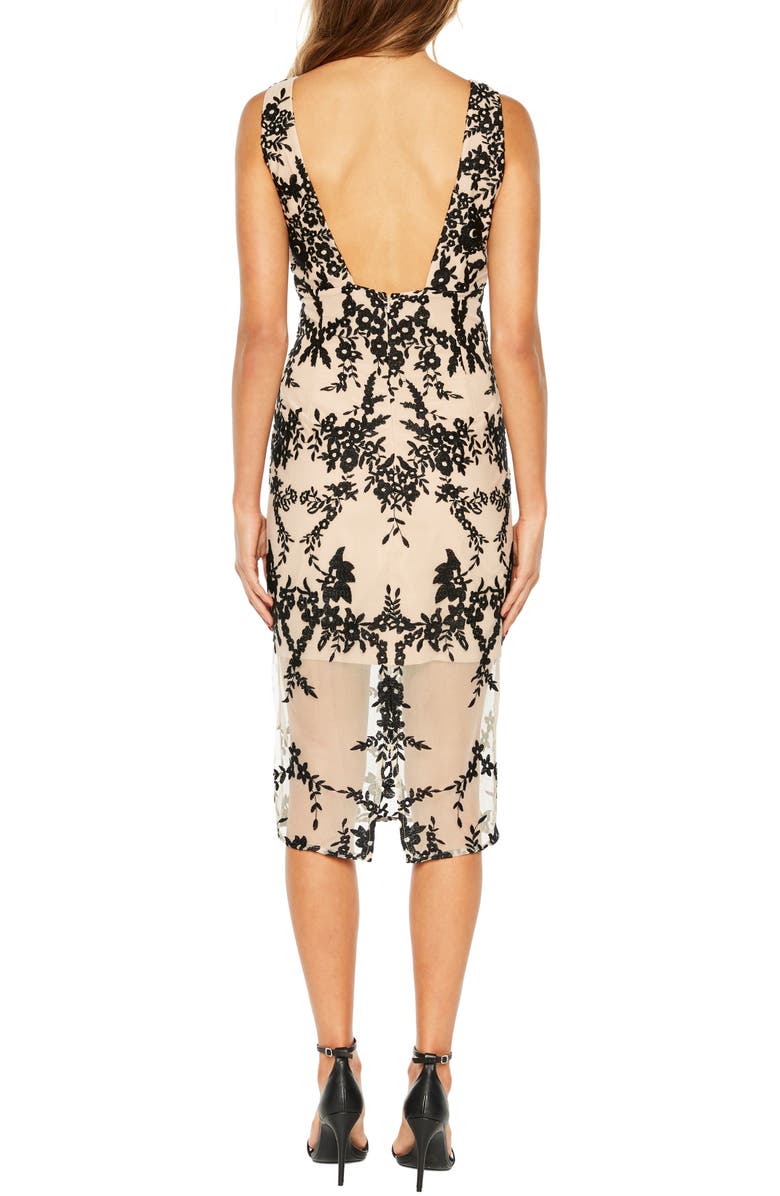 Bardot Floral Embroidered Sheath Dress, Alternate, color, 