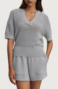 Varley Callie Sheer Knit Cotton Top