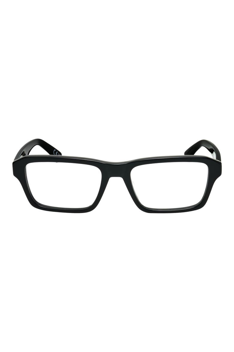55mm Rectangle Reading Glasses, Main, color, BLACK