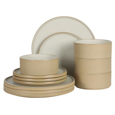 Villa Amadora 12-Piece Stoneware Dinnerware Set, Service for 4