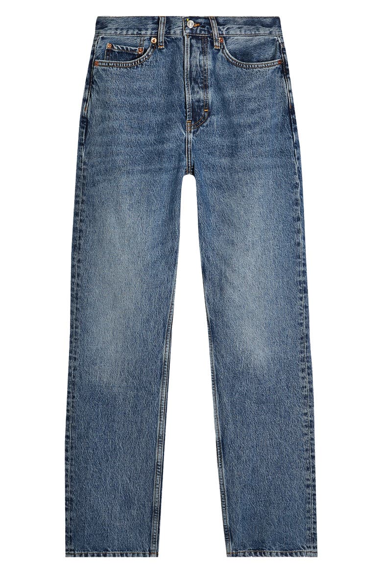 Straight Leg Dad Jeans, Alternate, color, MID DENIM