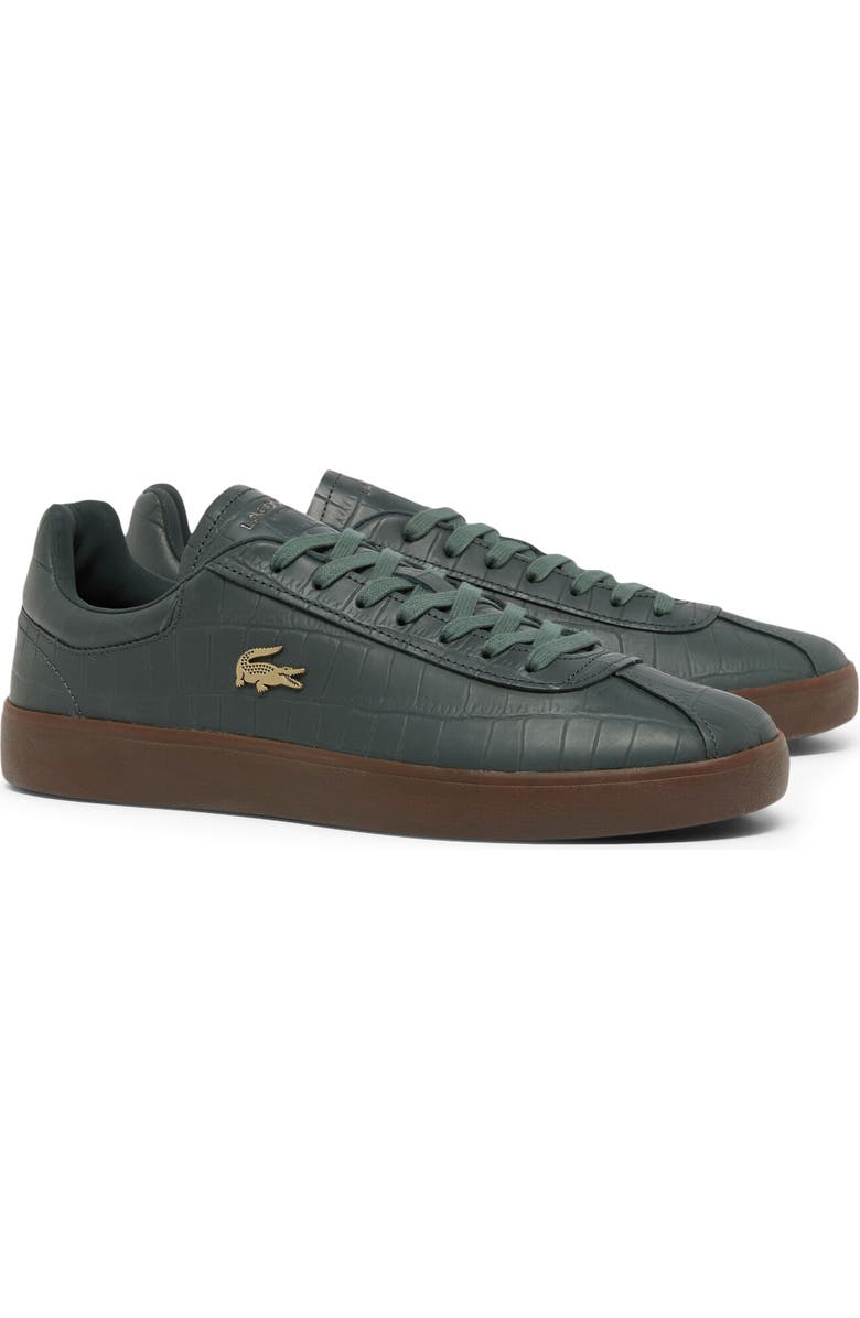 Lacoste Baseshot Croc Debossed Low Top Sneaker, Main, color, Green