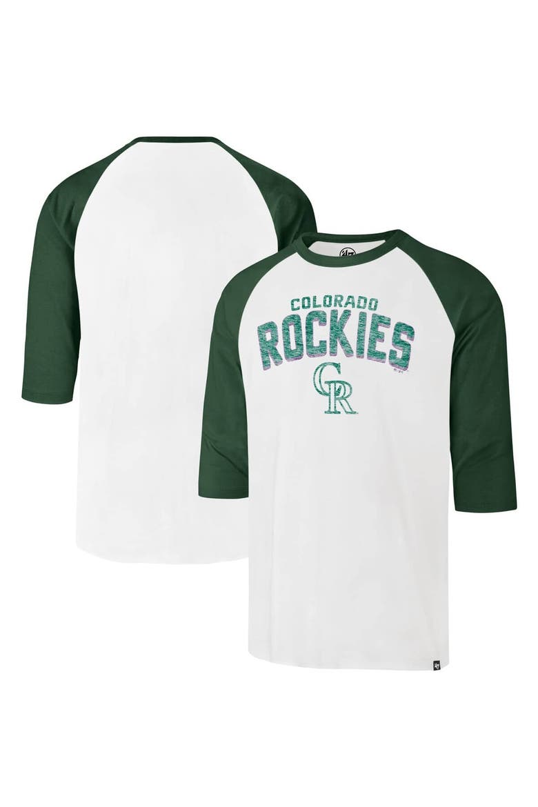 Men's '47 Cream Colorado Rockies City Connect Crescent Franklin Raglan 3/4-Sleeve T-Shirt, Alternate, color, Cream