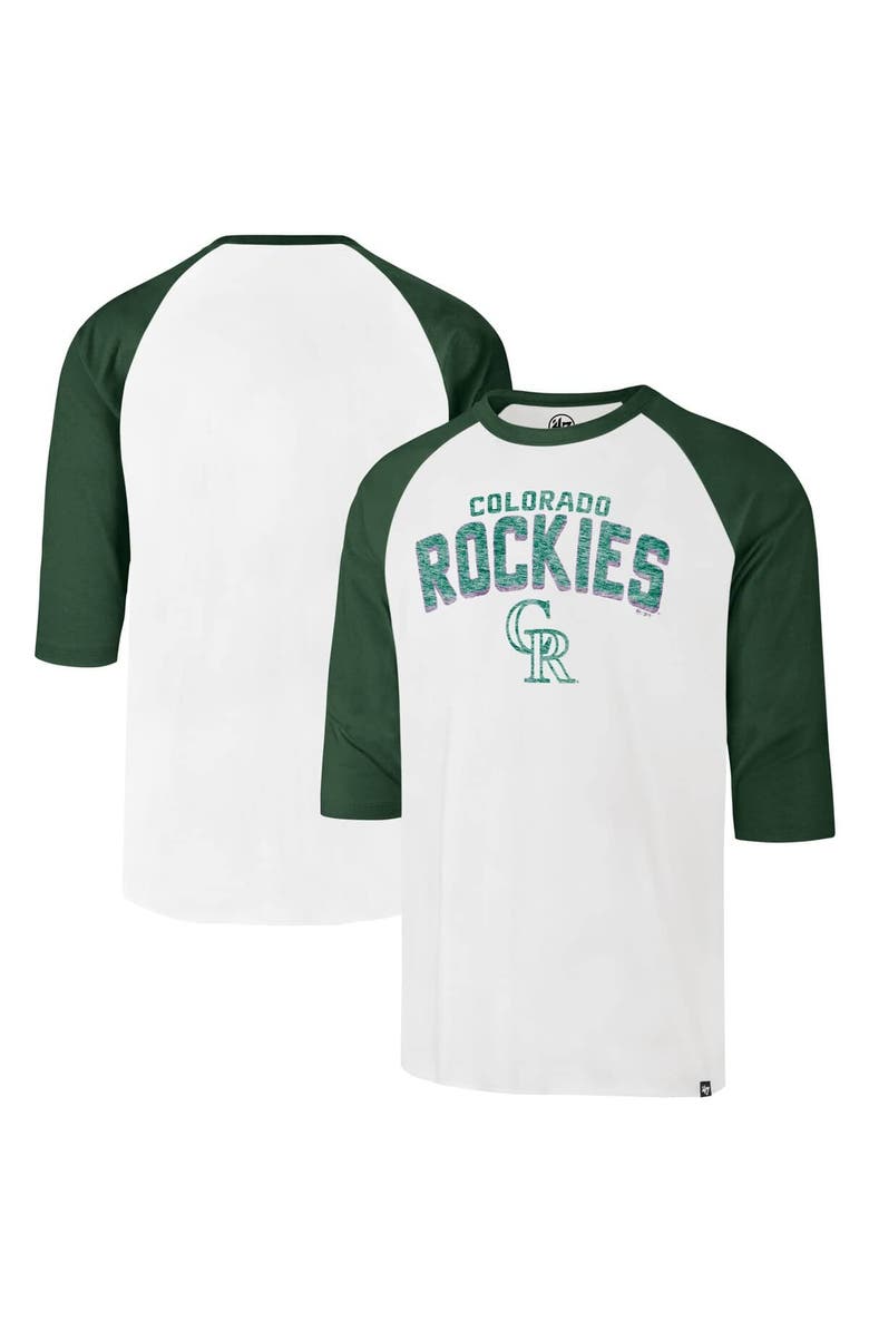 '47 Men's '47 Cream Colorado Rockies City Connect Crescent Franklin Raglan 3/4-Sleeve T-Shirt, Alternate, color, 