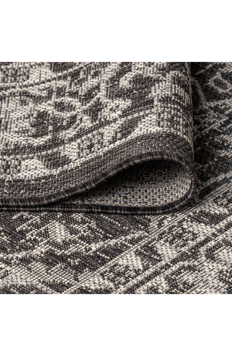 JONATHAN Y Palazzo Vine and Border Textured Weave Indoor/Outdoor Area Rug, Alternate, color, Black/Gray