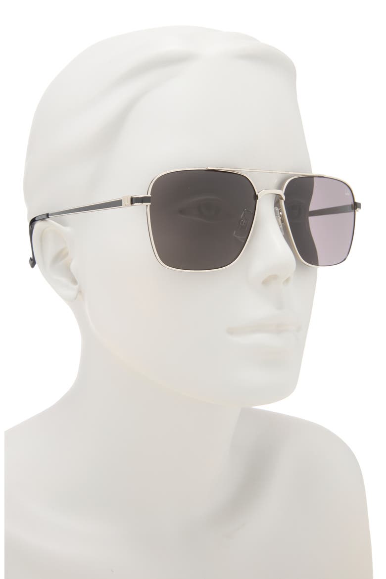 58mm Aviator Sunglasses, Alternate, color, SILVER SILVER GREY
