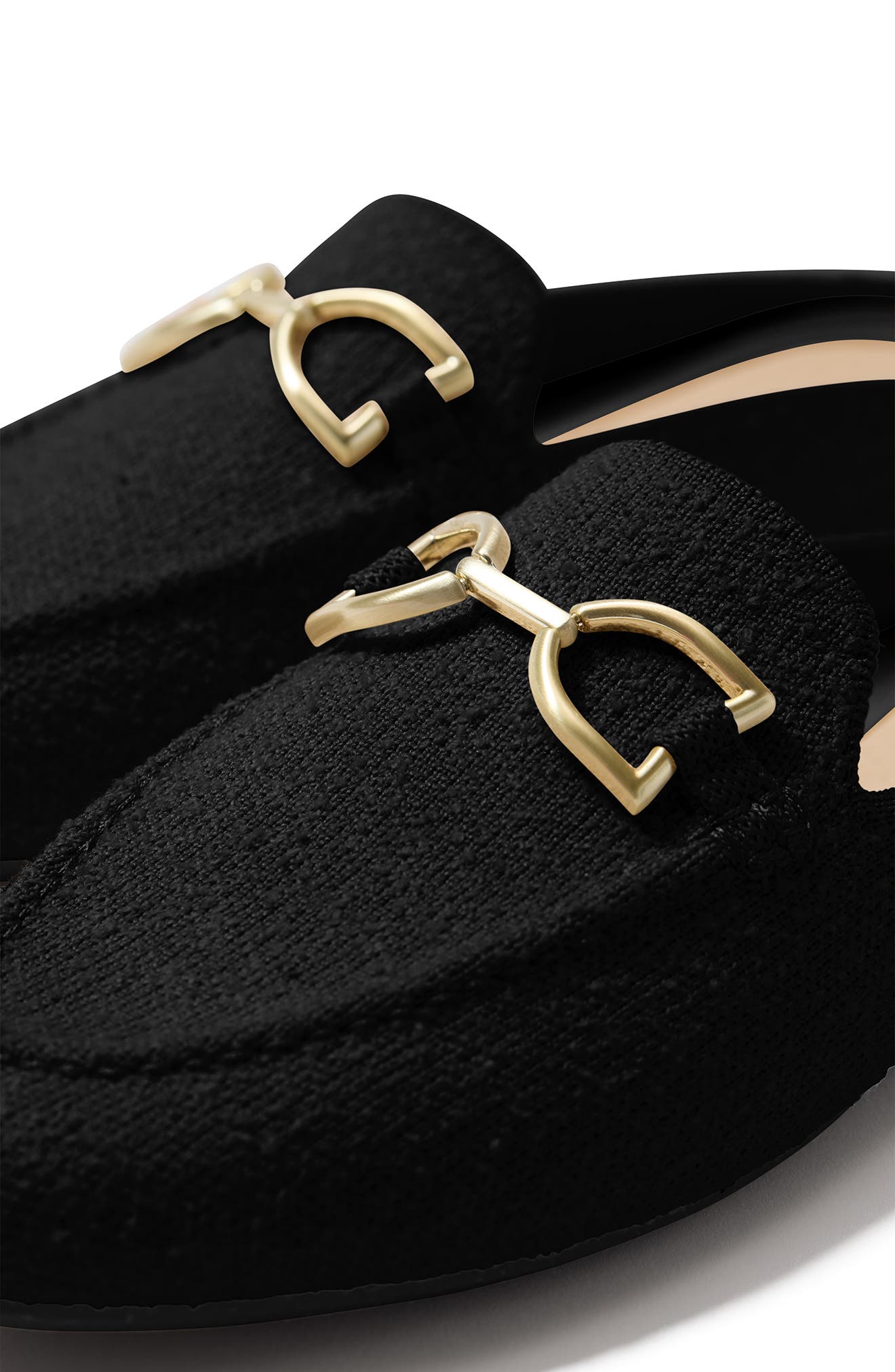 Rothy's Double Bit Bouclé Loafer Mule, Alternate, color, Black Boucle