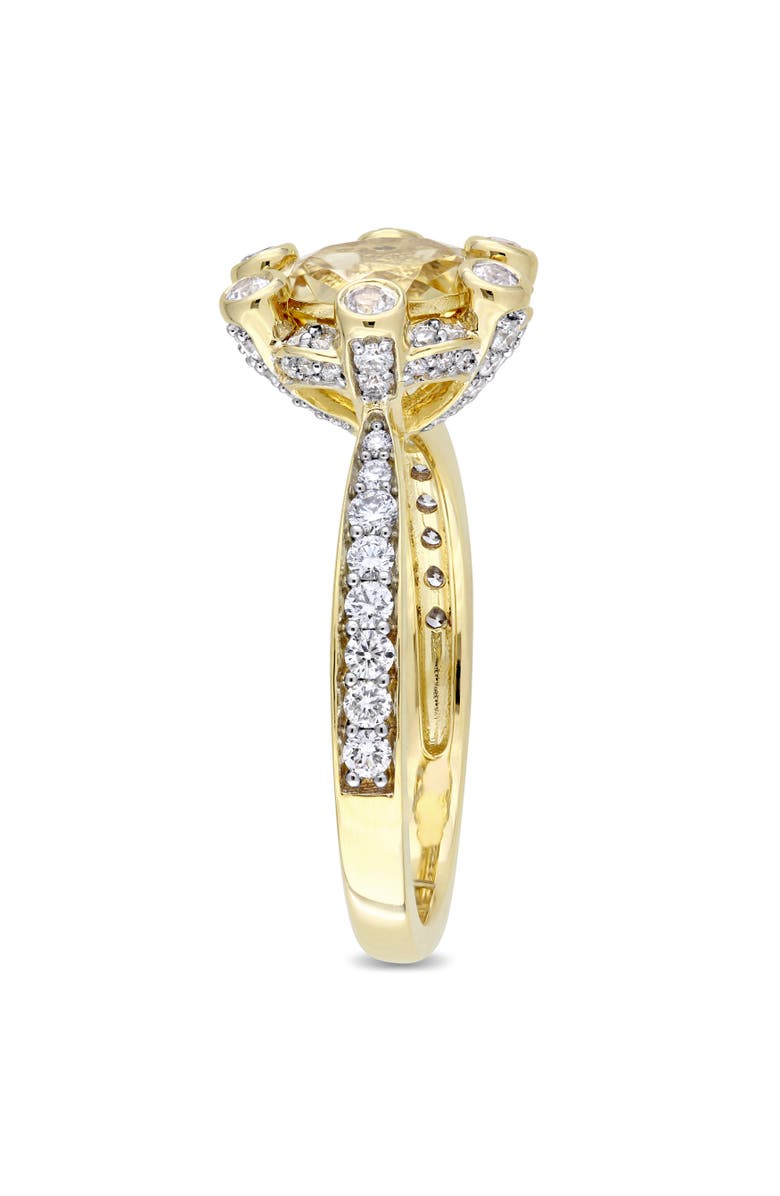 Julianna B. Citrine White Sapphire & Diamond Halo Ring 14k, Alternate, color, Citrine