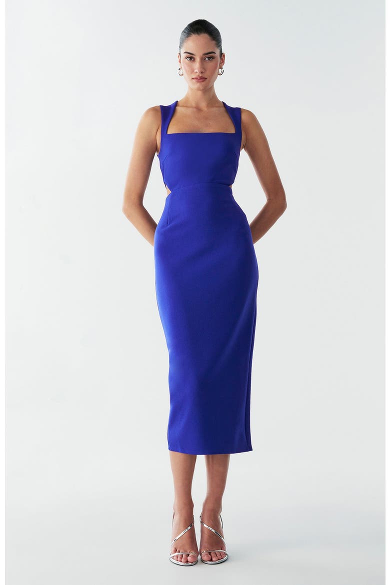 Riri Midi Dress, Alternate, color, Cobalt Blue
