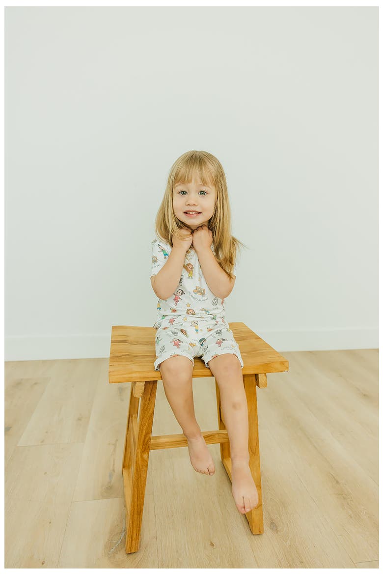 CoComelon Fitted Two-Piece Short Pajamas, Alternate, color, LIGHT BEIGE