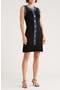 Sleeveless Denim Trim Dress