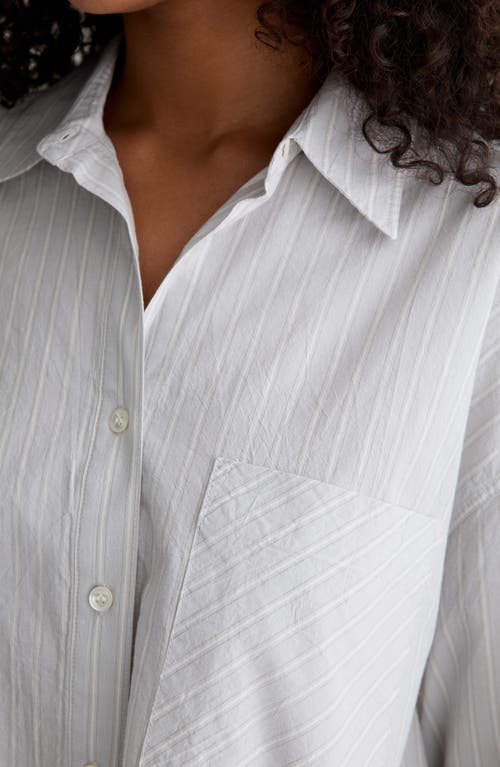 Ag Kellen Relaxed Crop Button-up Shirt In Gray