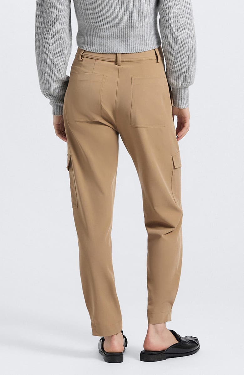 Derek Lam 10 Crosby Elian Tropical Stretch Pants, Alternate, color, Camel