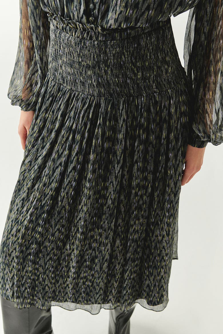 Vada Pleated Midi Skirt, Alternate, color, Black