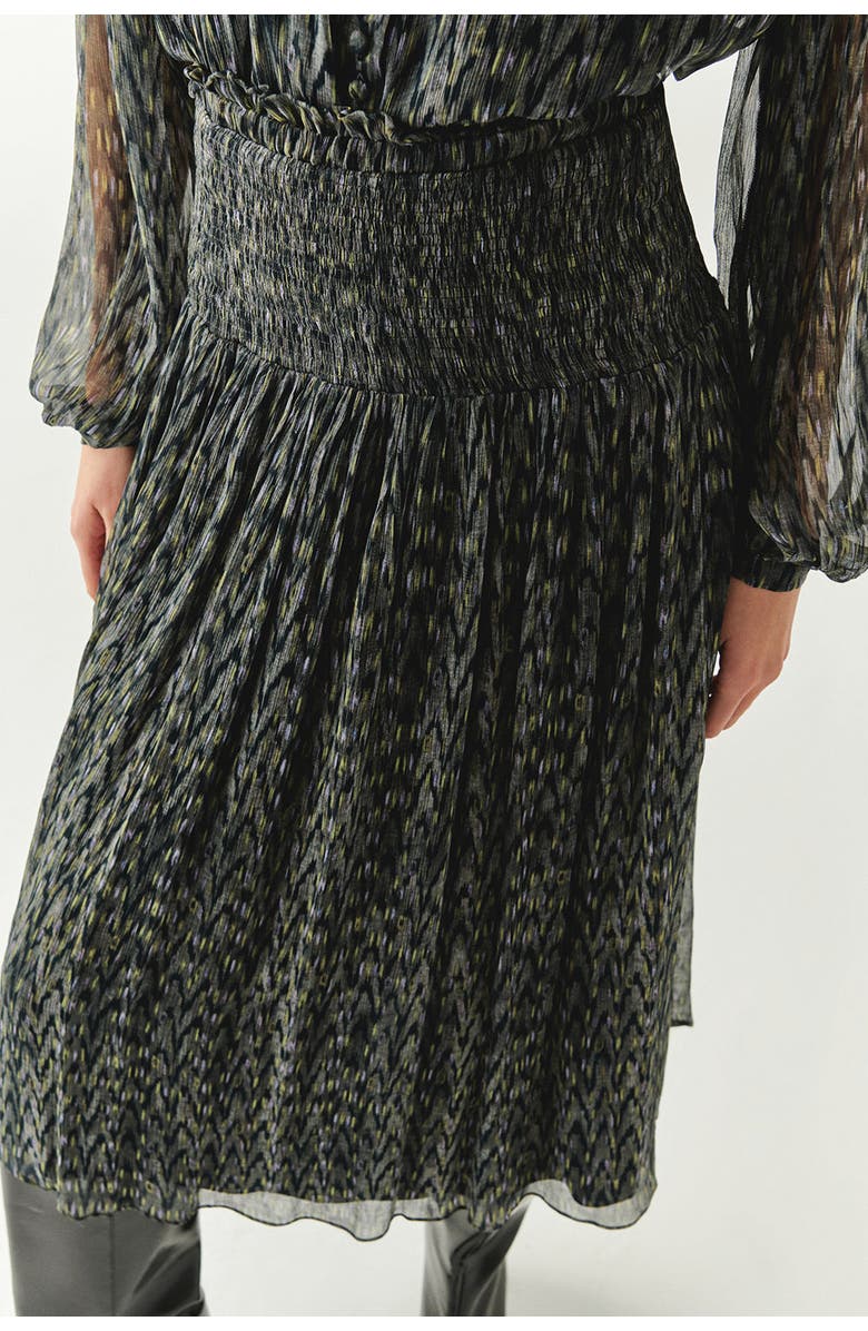 Exquise Vada Pleated Midi Skirt, Alternate, color, Black