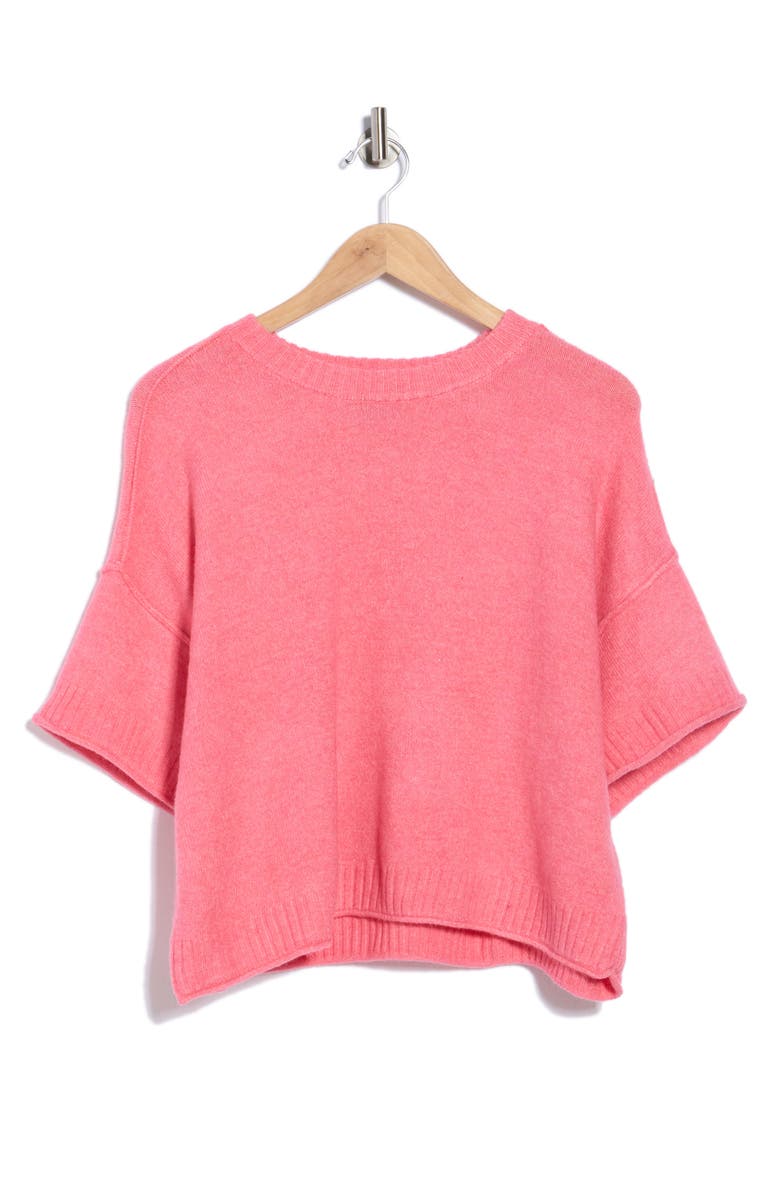 Halogen<sup>®</sup> Exposed Seam Drop Shoulder Sweater, Main, color, Pop Pink