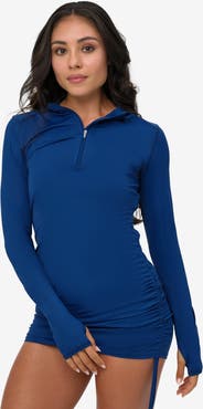BloqUV Women's Long Sleeve Sun and UV Protection Drawstring Coverup Dress