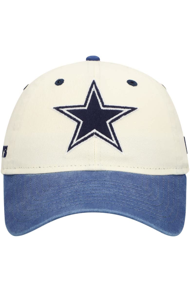 New Era Men's New Era Cream/Navy Dallas Cowboys Classic Sidescript 9TWENTY Adjustable Hat, Alternate, color,