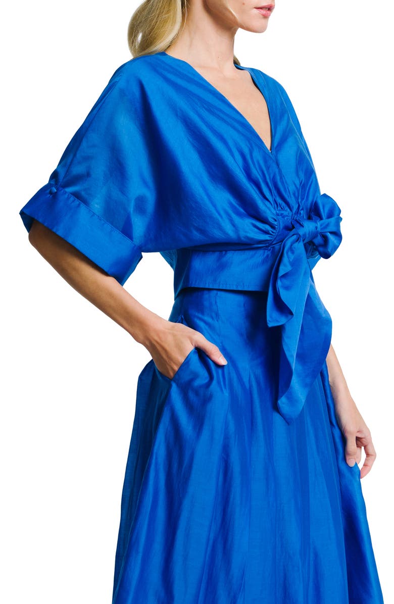 CIEBON Clarisa Front Tie Top, Alternate, color, Blue