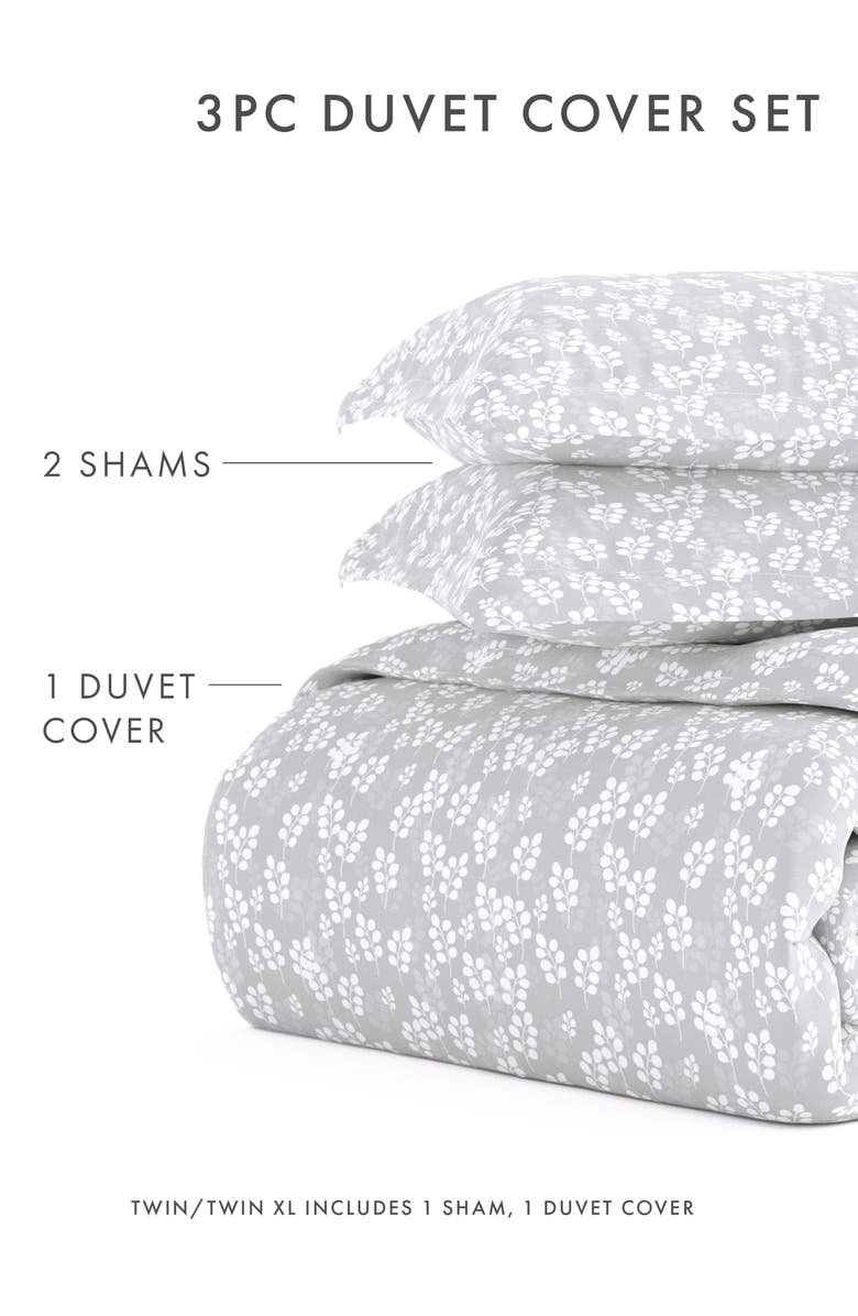 HOMESPUN Premium Ultra Soft Wheatfield Pattern 3-Piece Duvet Cover Set, Alternate, color, Gray