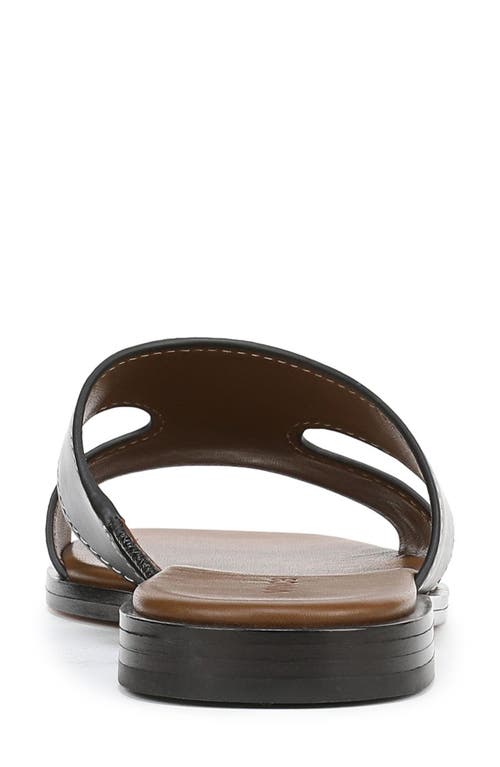 Vince Meyers Leather Flat Sandals In Black