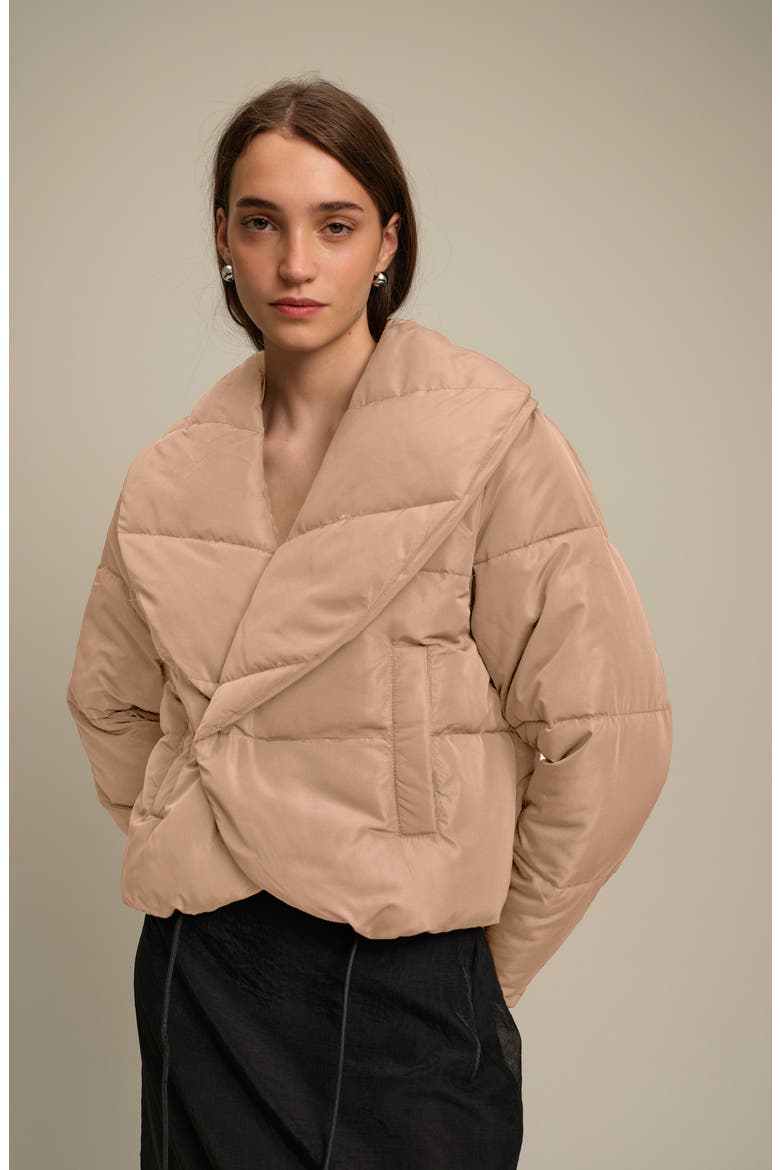 Gregory Quilted Crop Puffer Jacket, Alternate, color, CARAMEL