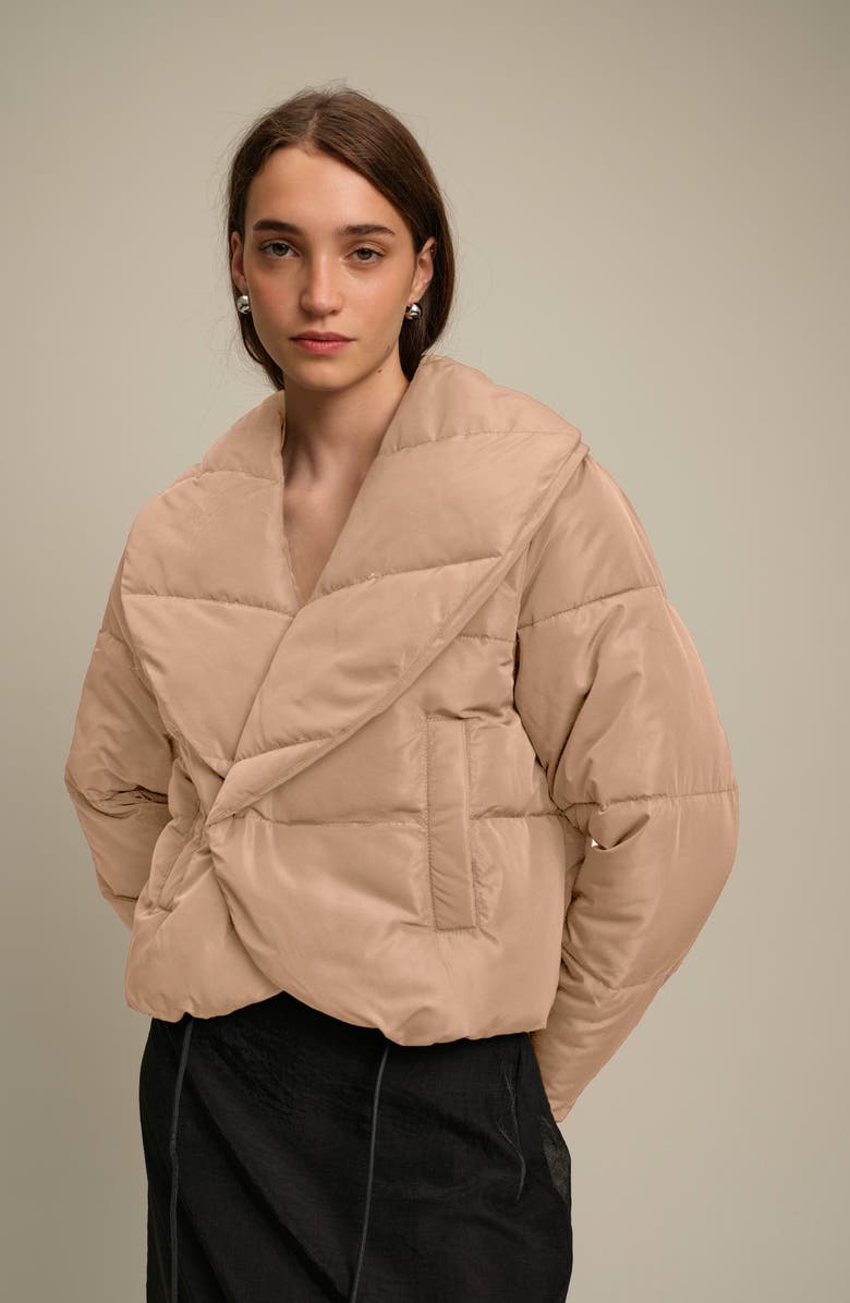 DELUC Gregory Quilted Crop Puffer Jacket, Alternate, color, Caramel