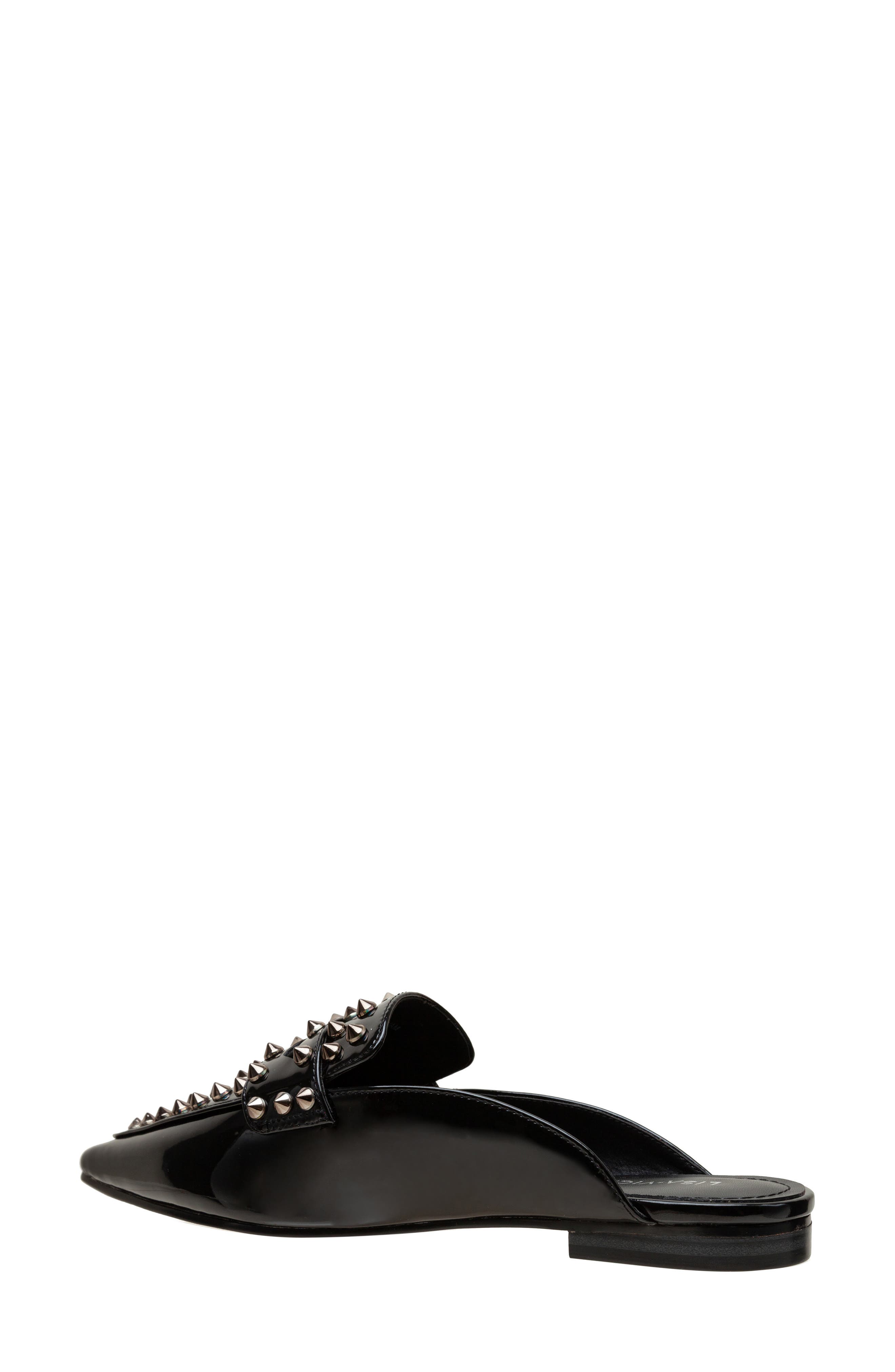 Lisa Vicky Mojo Studded Pointed Toe Mule, Alternate, color, Black Patent