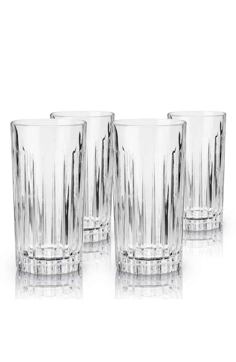 Viski Reserve Milo Crystal Highball Glasses Set of 4, Main, color, Clear