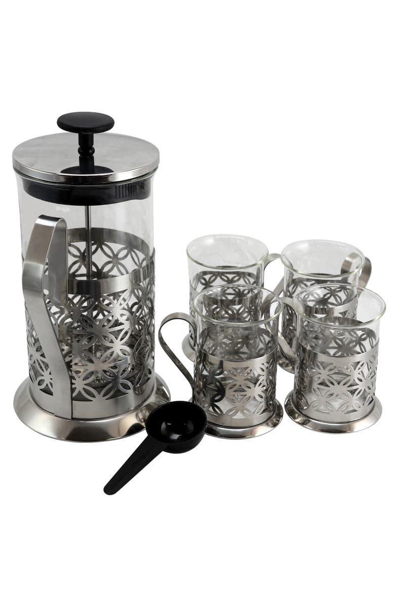 MR COFFEE Trellise 5 Piece Coffee Press Set, Main, color, Clear