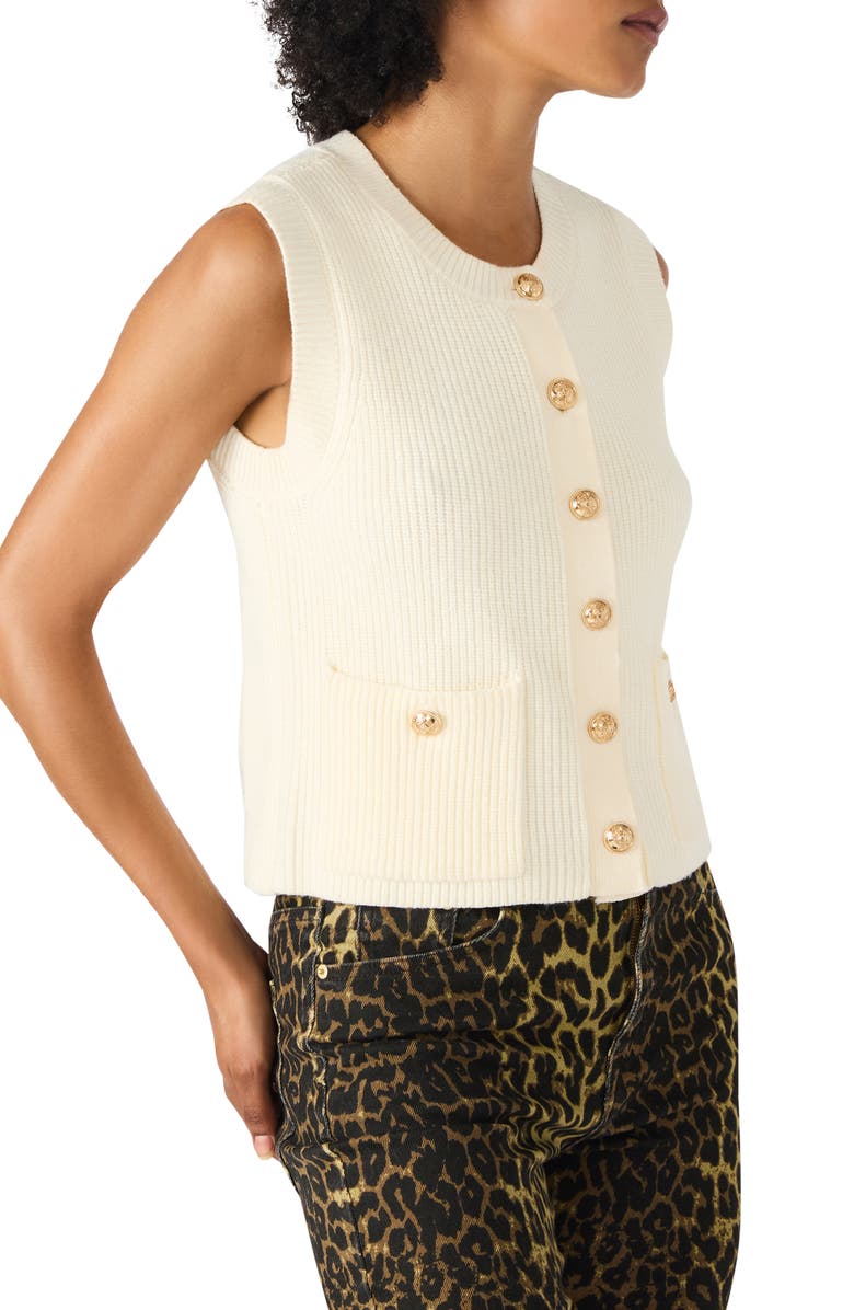 Steve Madden Aliya Sweater Vest, Alternate, color, Cream