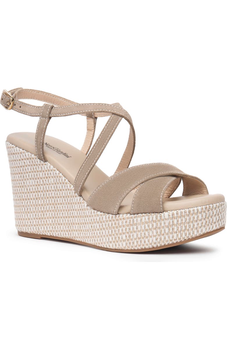 NeroGiardini Strappy Platform Wedge Sandal, Main, color, Taupe