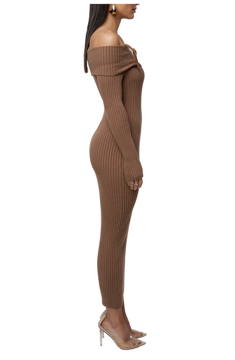 JLUXLABEL Kira Ribbed Midi Dress, Alternate, color, Tan