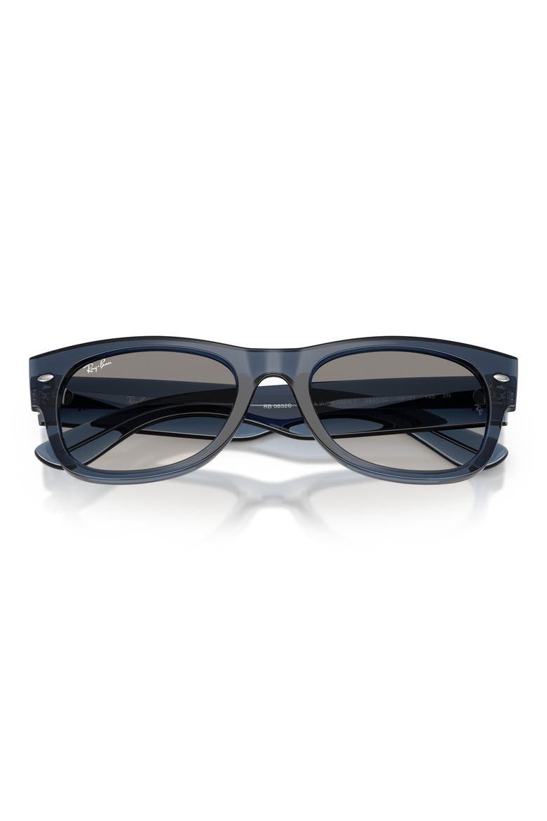 Mega Wayfarer II 52mm Gradient Square Sunglasses, Alternate, color, DARK BLUE / CLEAR GREY