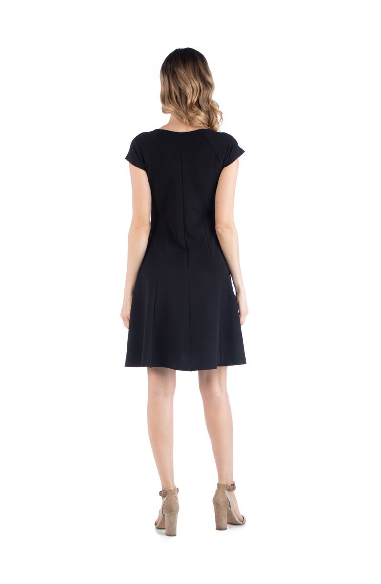24seven Comfort Apparel Maternity Dress with Keyhole Neck, Alternate, color, Black