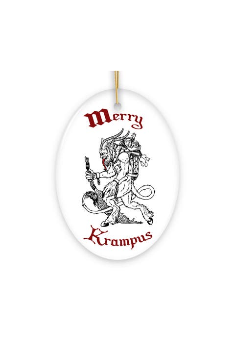 Merry Krampus Folklore Oval Ornament