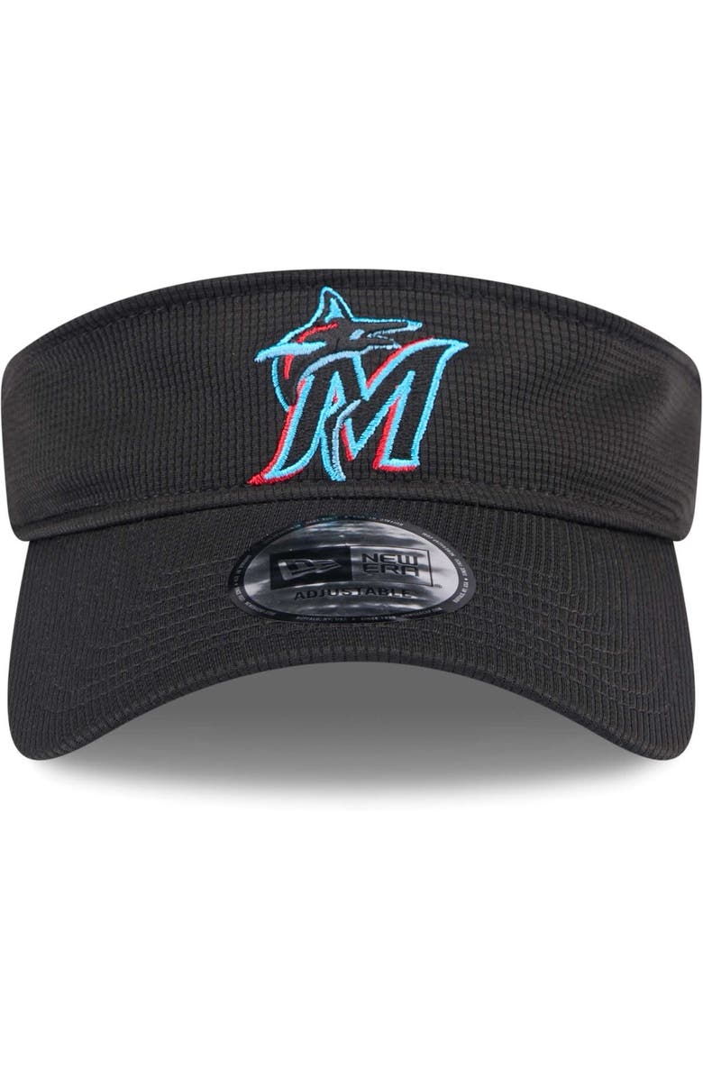 New Era Men's New Era Black Miami Marlins Gameday Team Adjustable Visor, Alternate, color, 