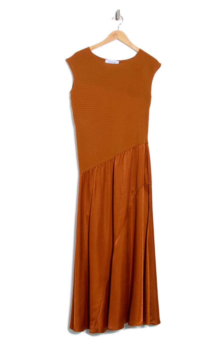 Derek Lam 10 Crosby Madeline Mixed Media Dress, Alternate, color, Copper